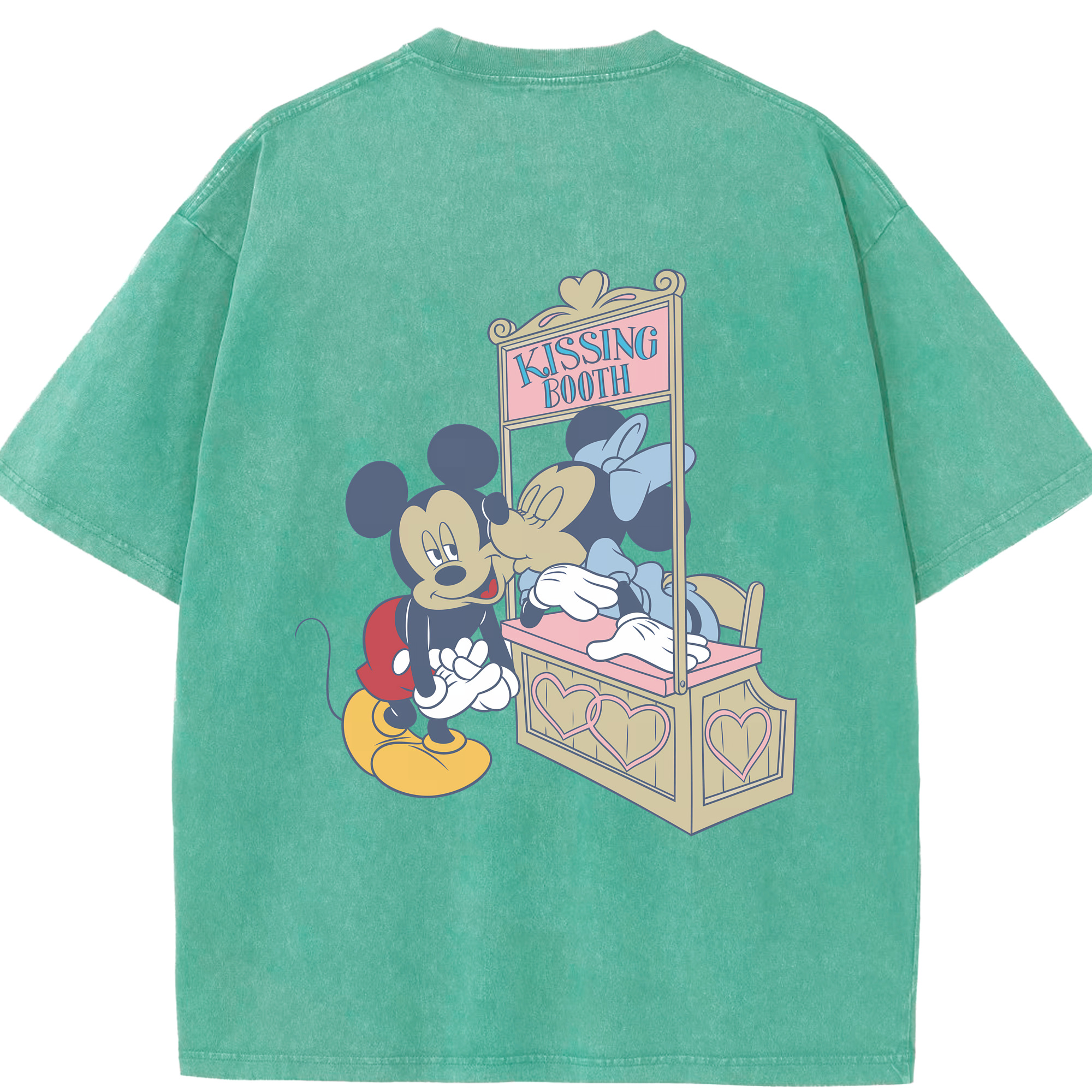 （画像用） ミッキーマウス Mickey Mouse 綿100% ヴィンテージ風 半袖Tシャツ（背面プリント）